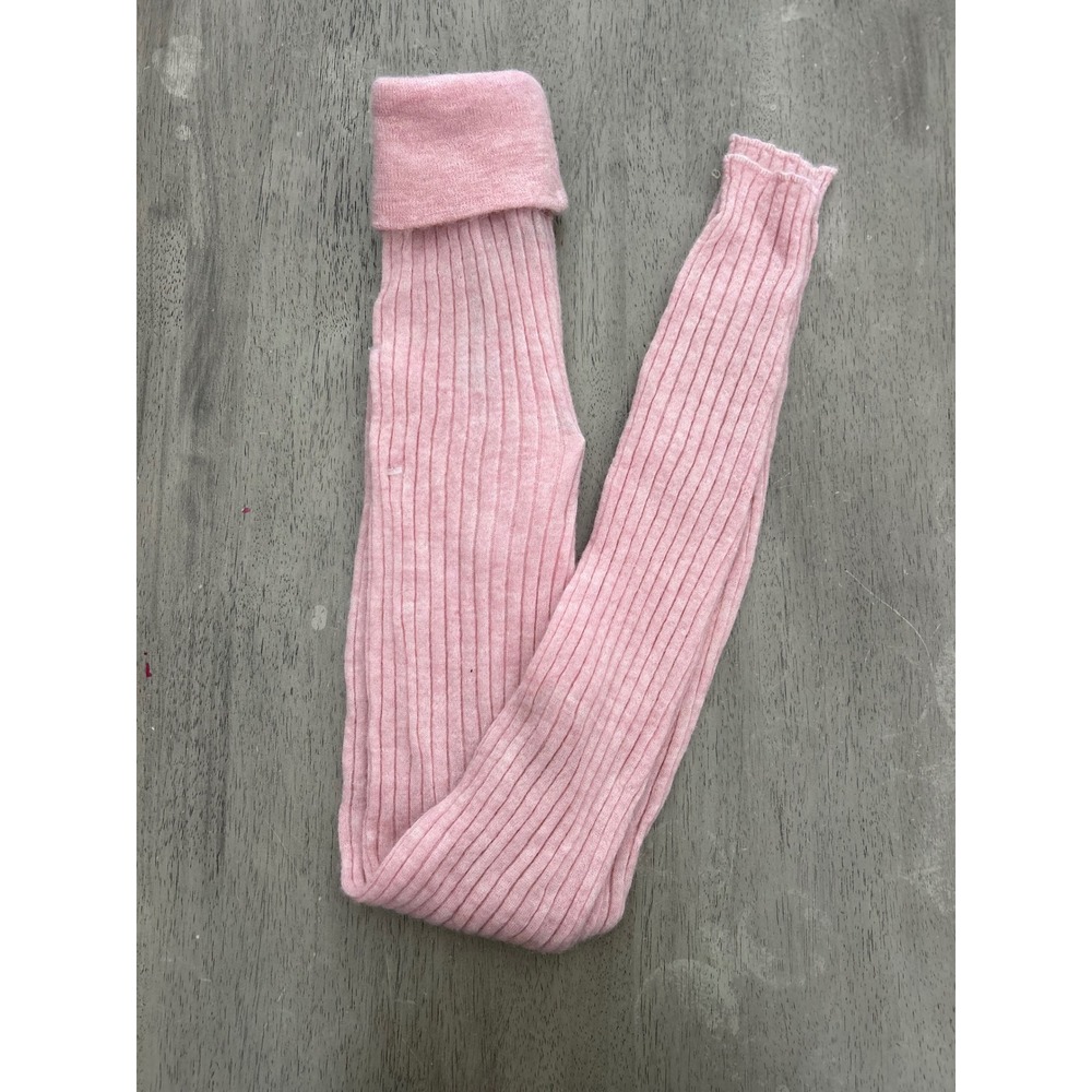 Zara Pink Alpaca Wool Blend Ribbed Knit High Rise Leggings Small
